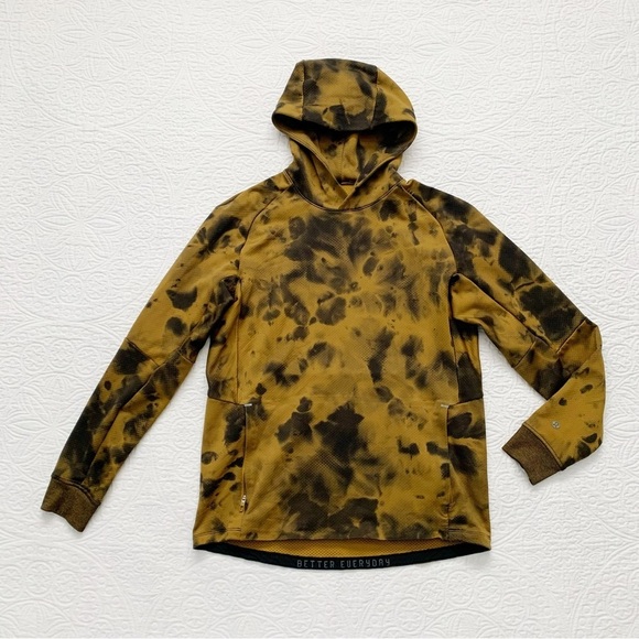 Lululemon Textured‎ Tech Hoodie, Diamond Dye Gold Spice Black - Picture 3 of 9